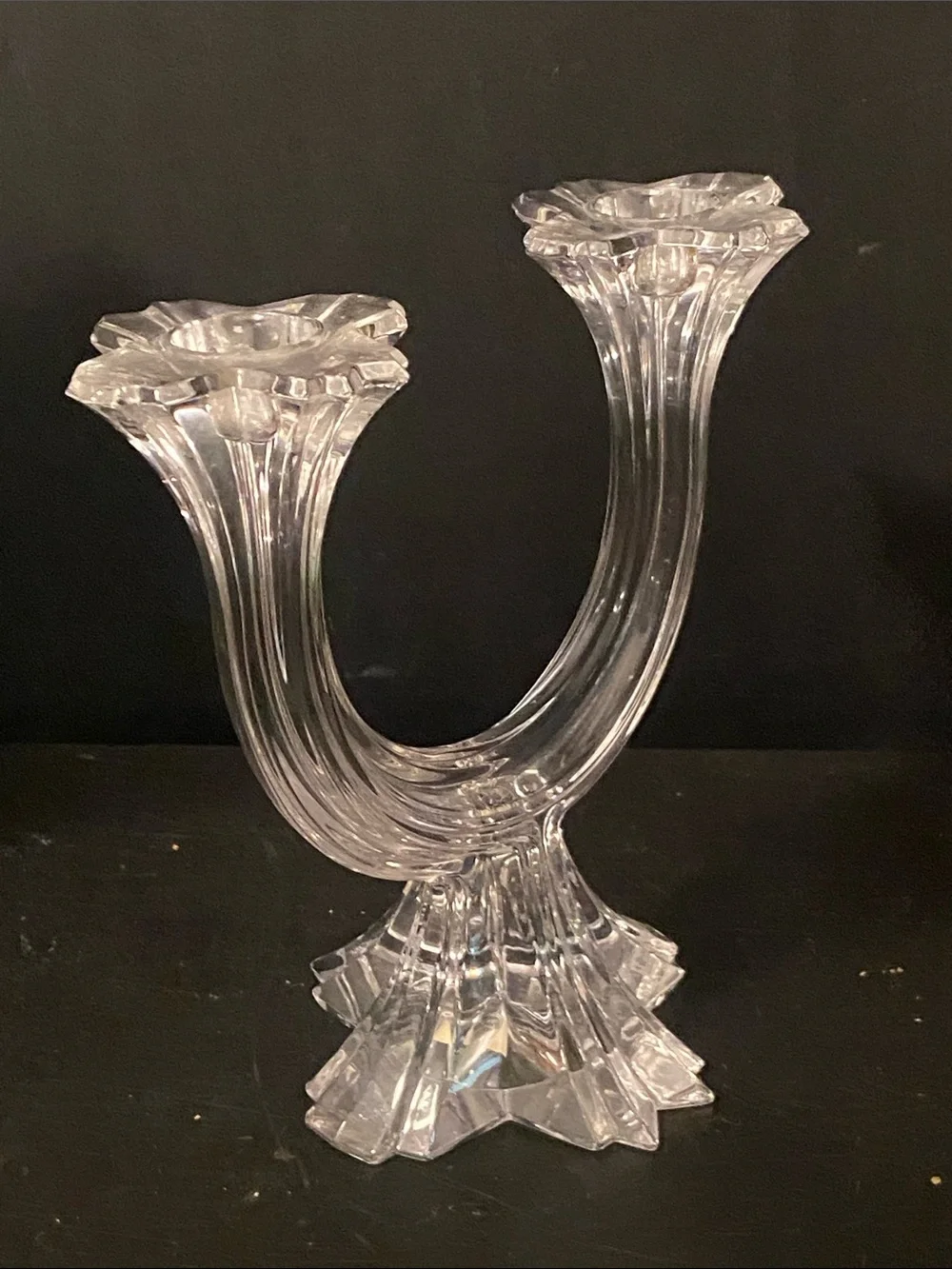 Mikasa Clear Glass Double Arm Candle Holder - Home Accents